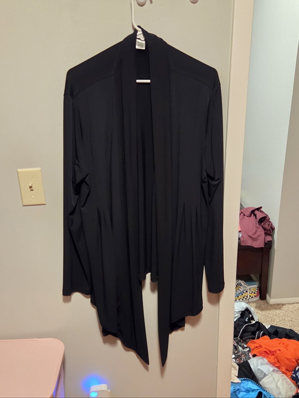 Jockey Black Open-Front Draped Cardigan